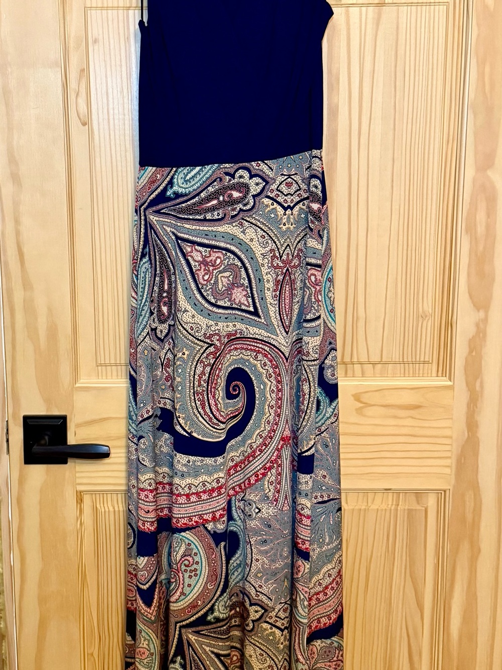 Gilli Navy and Multicolor Paisley Maxi dress